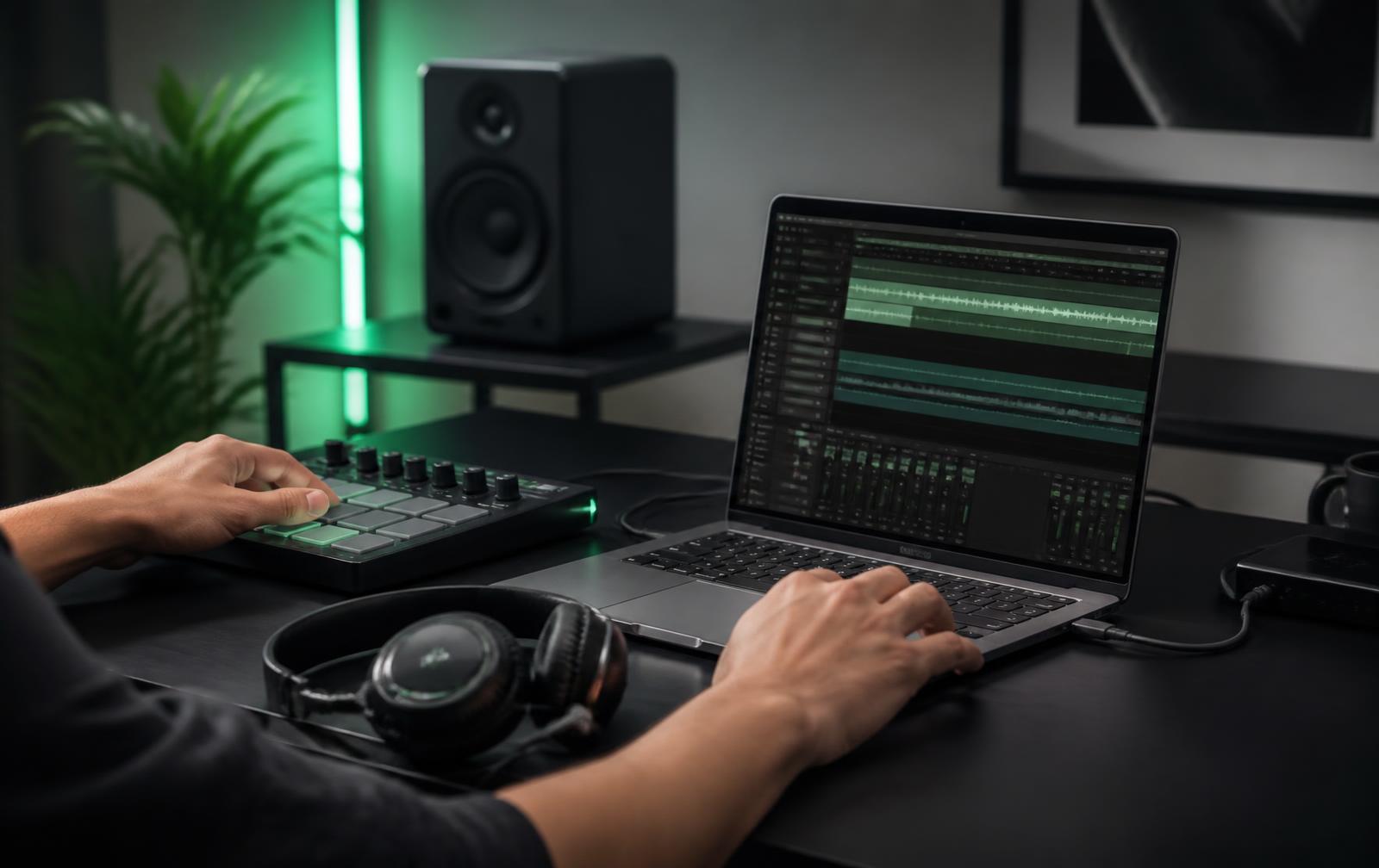 Contemporary music production workspace
